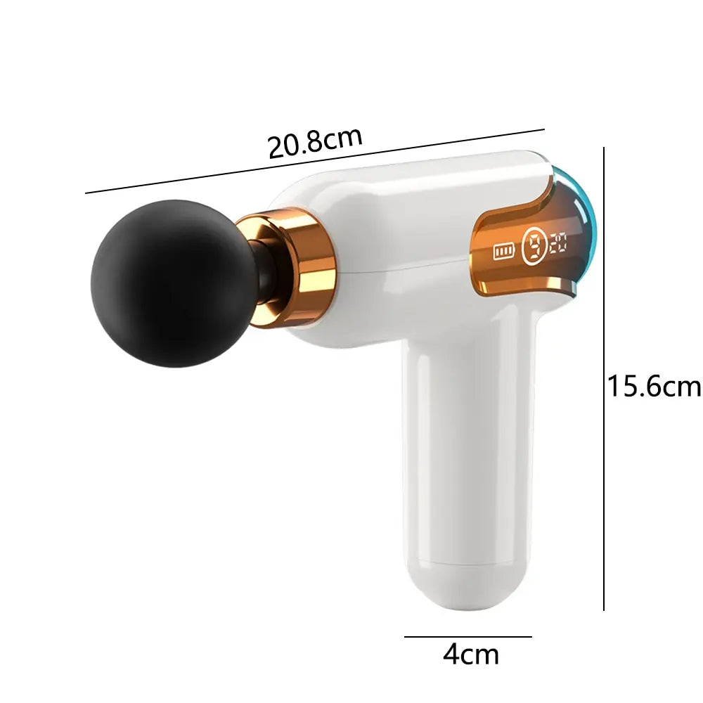 Mini Pistolet de Massage Musculaire – Compact, Puissant & Rechargeable avec 4 Têtes